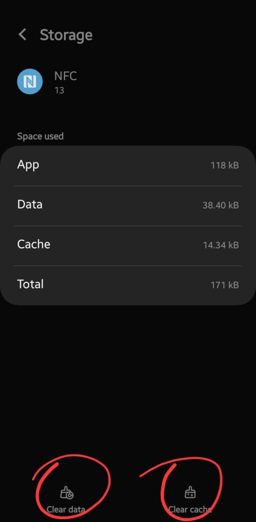 clear cache and data