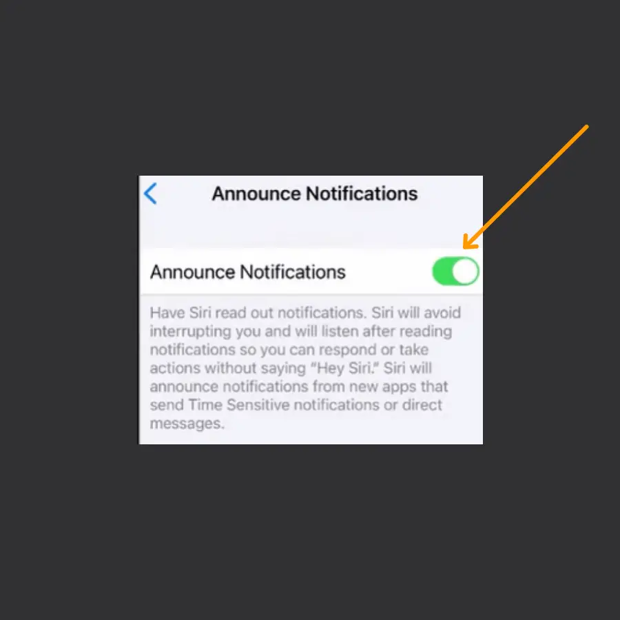 announce notifications on siri iPhone