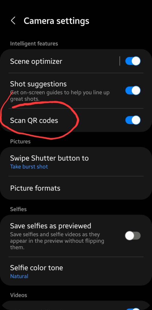 qr code not working on Galaxy S21-guide