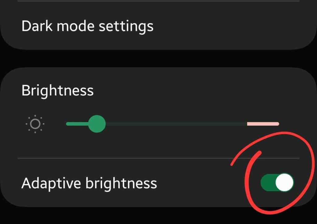 enable adaptive brightness feature