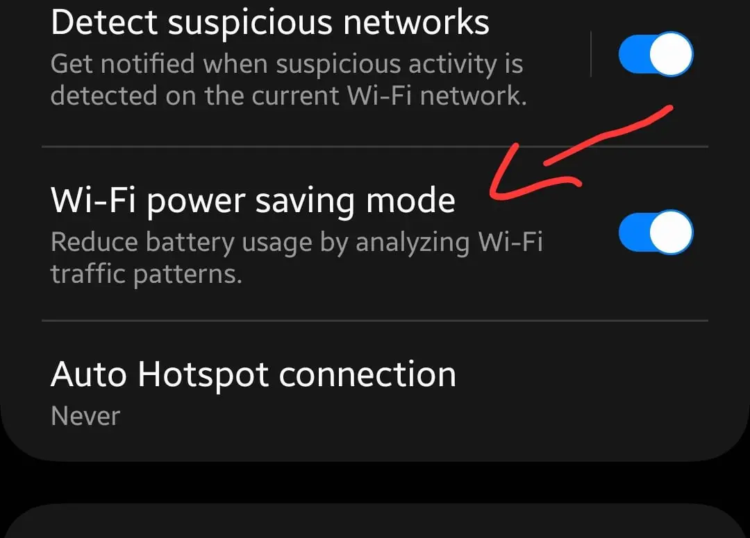 Wifi power saving mode