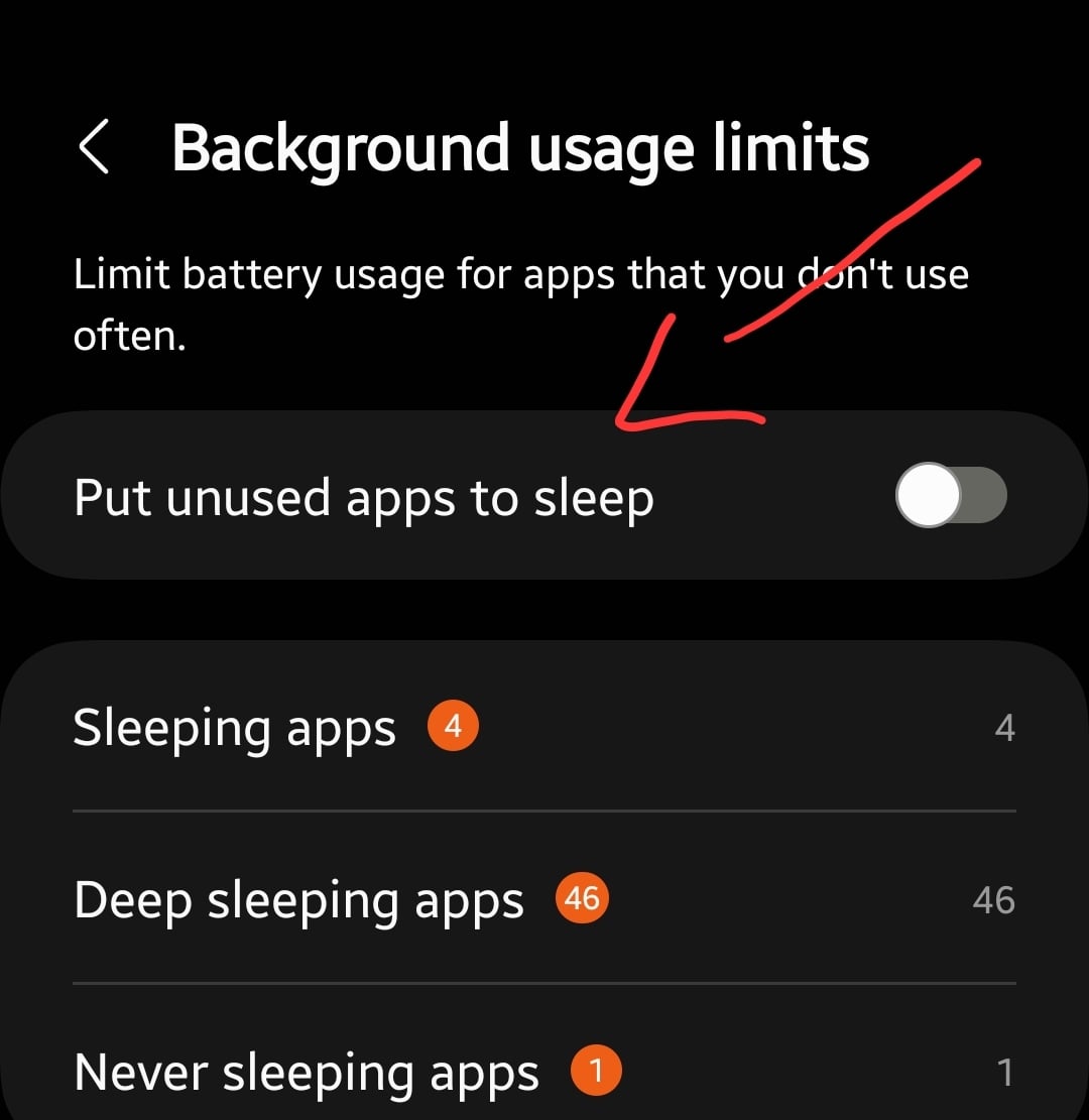 put unused apps to sleep