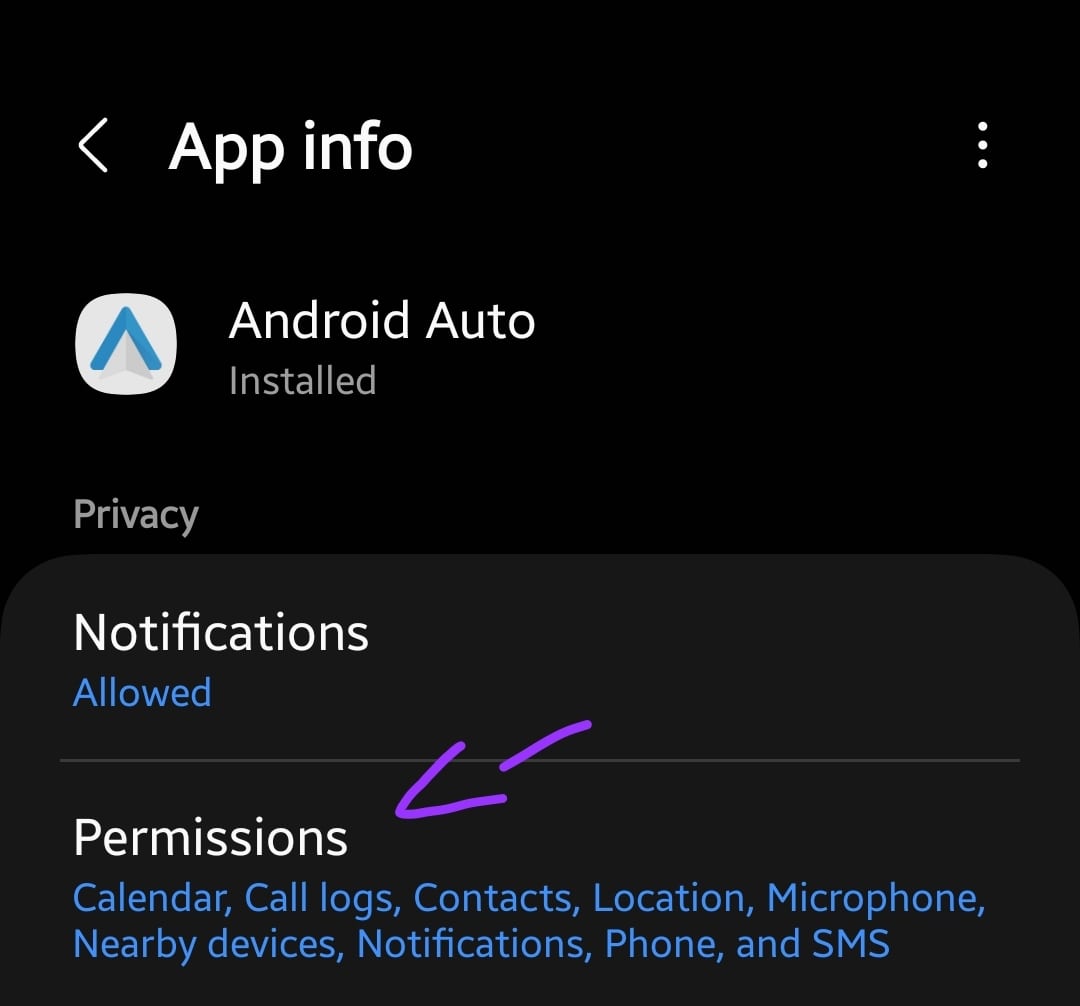 Android Auto all permissions