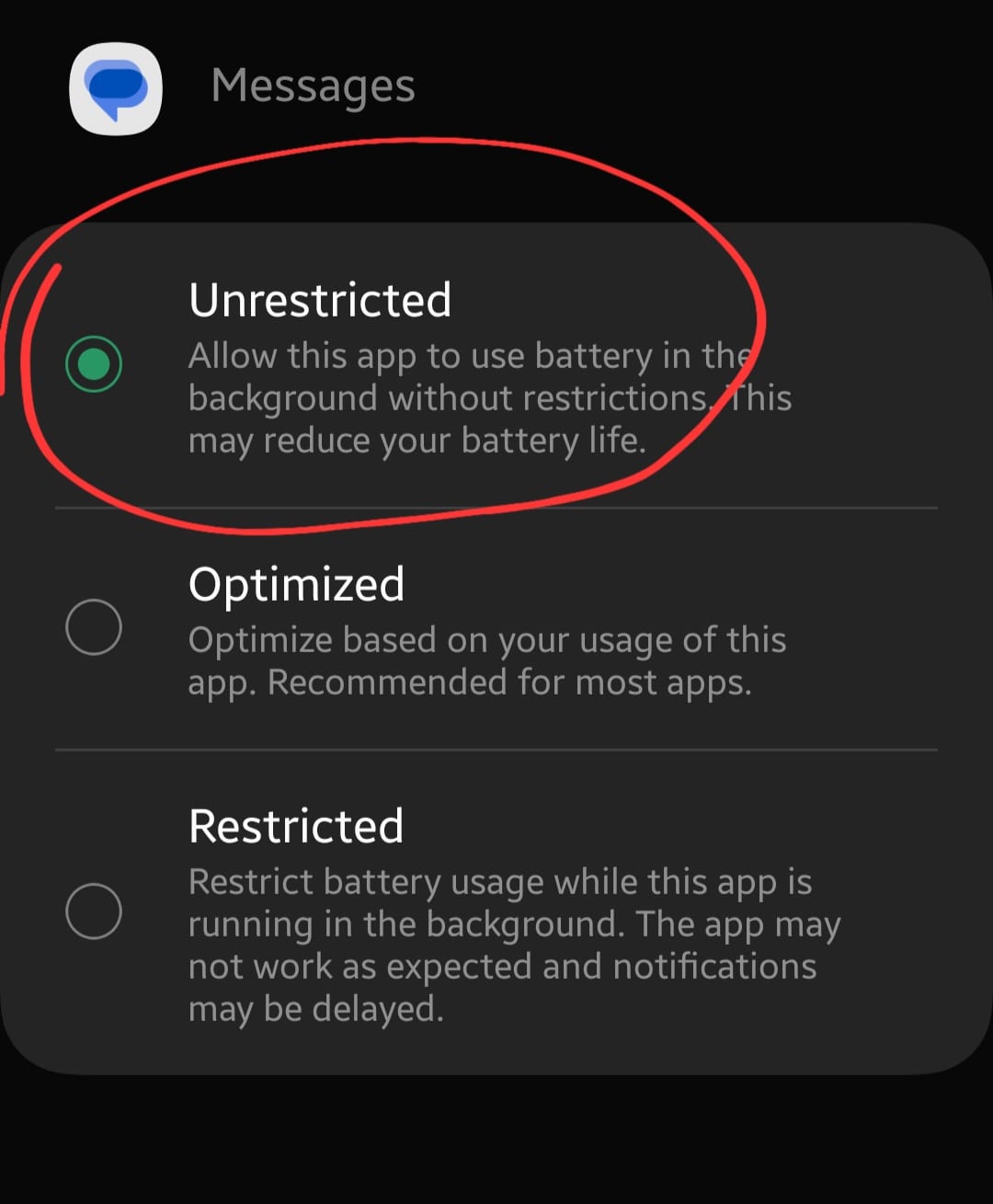 disable battery optimization feature