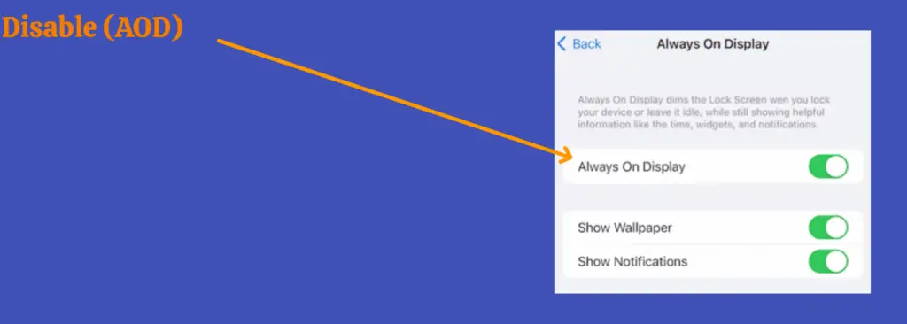 Disable Always-on-display iPhone