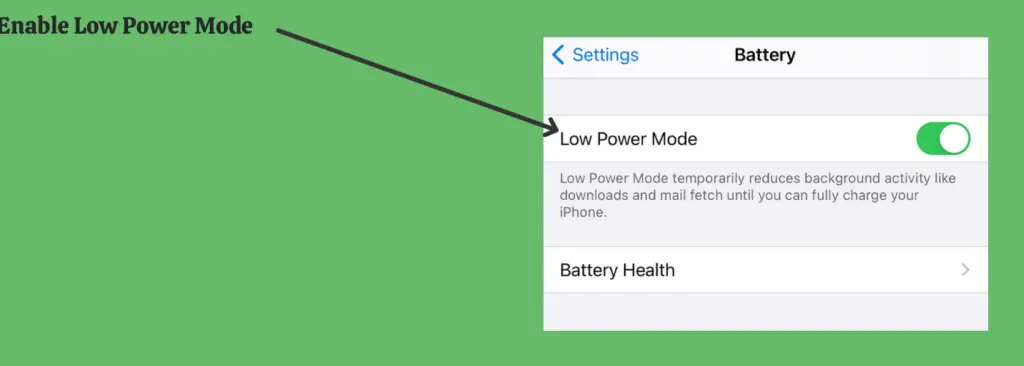 enable low power mode iphone