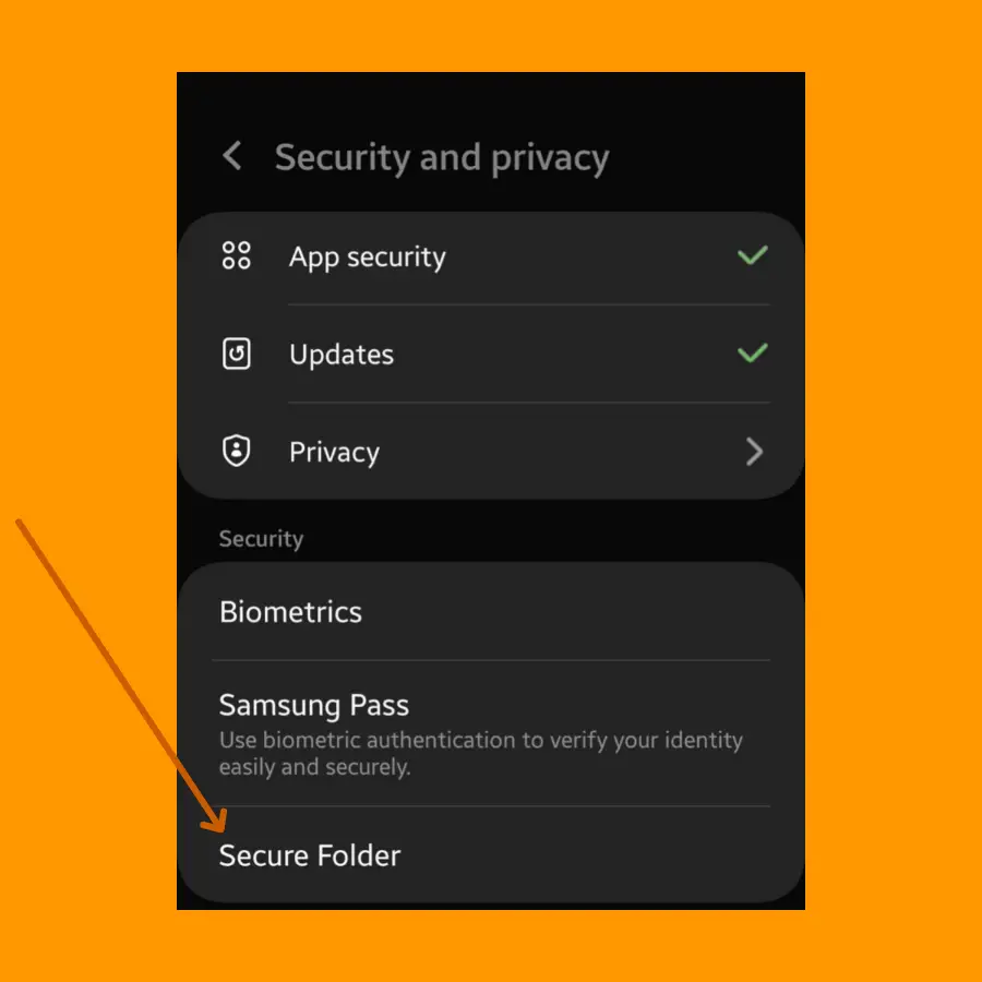 How to enable secure folder