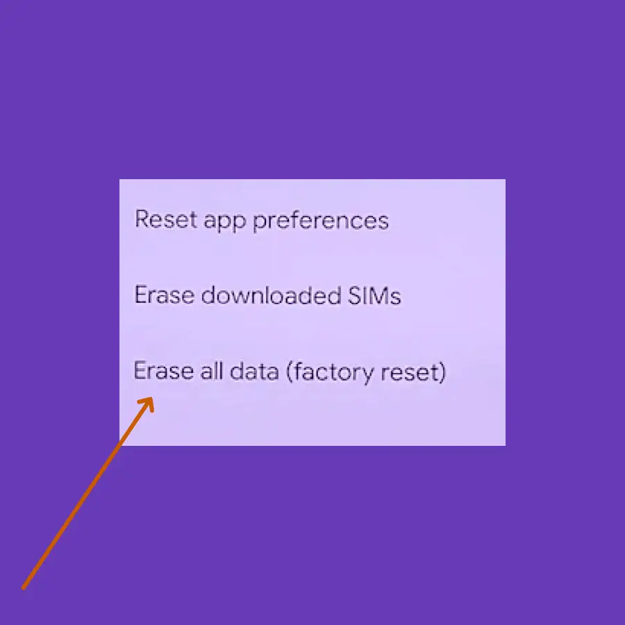 perform factory reset on pixel 7