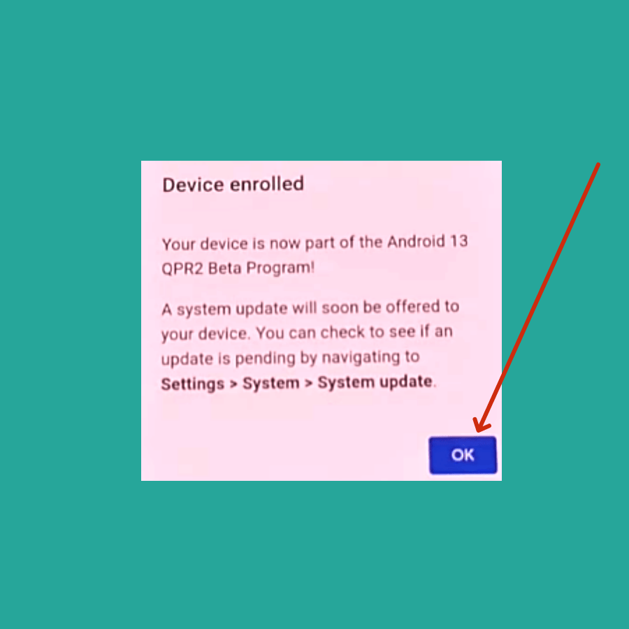 tap ok to device enrolled