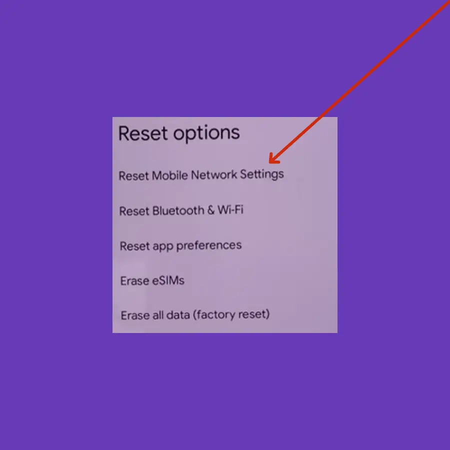 reset network settings pixel phones