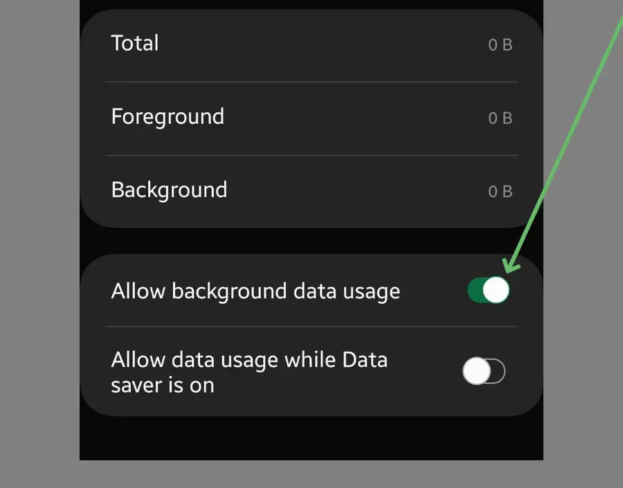 Allow background data usage