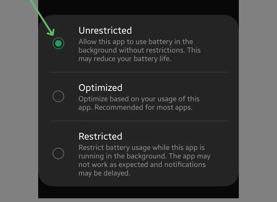 Remove battery restrictions from Google Gemini app