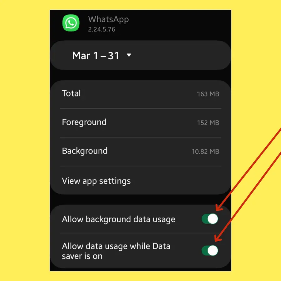 allow background data usage